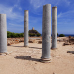 Ancient ruins of Nora on Sardinia in Italy